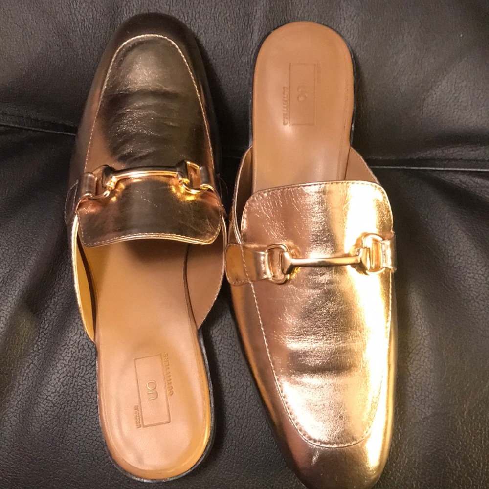 Urban outfitters Gold slip on shoes new